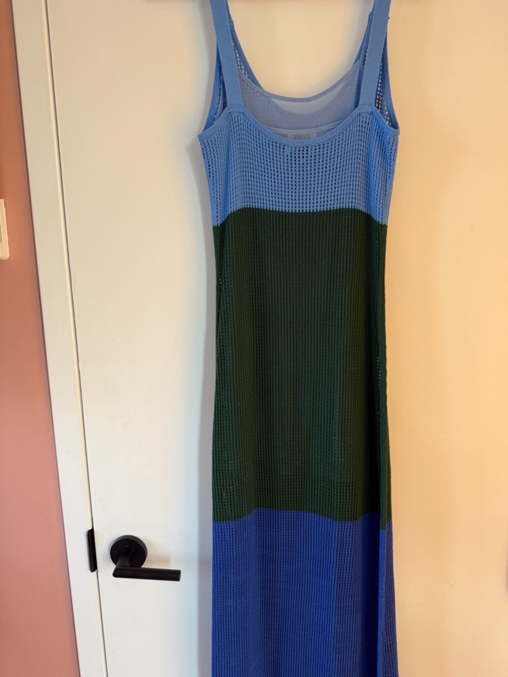 Staud Colorblock Knit Maxi Dress in Light Blue, Green & Royal Blue, sz M - Picture 7 of 10